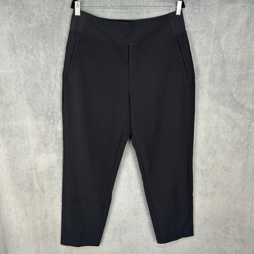 Athleta Endless High Rise Pants Womens 12 Black Straight Leg Comfort Stretch